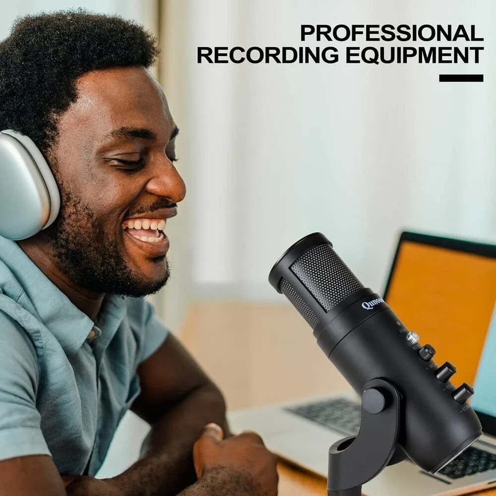 USB Microphone RGB Computer Condenser Gaming Mic for PC/Laptop/Phone/PS4/5, Head